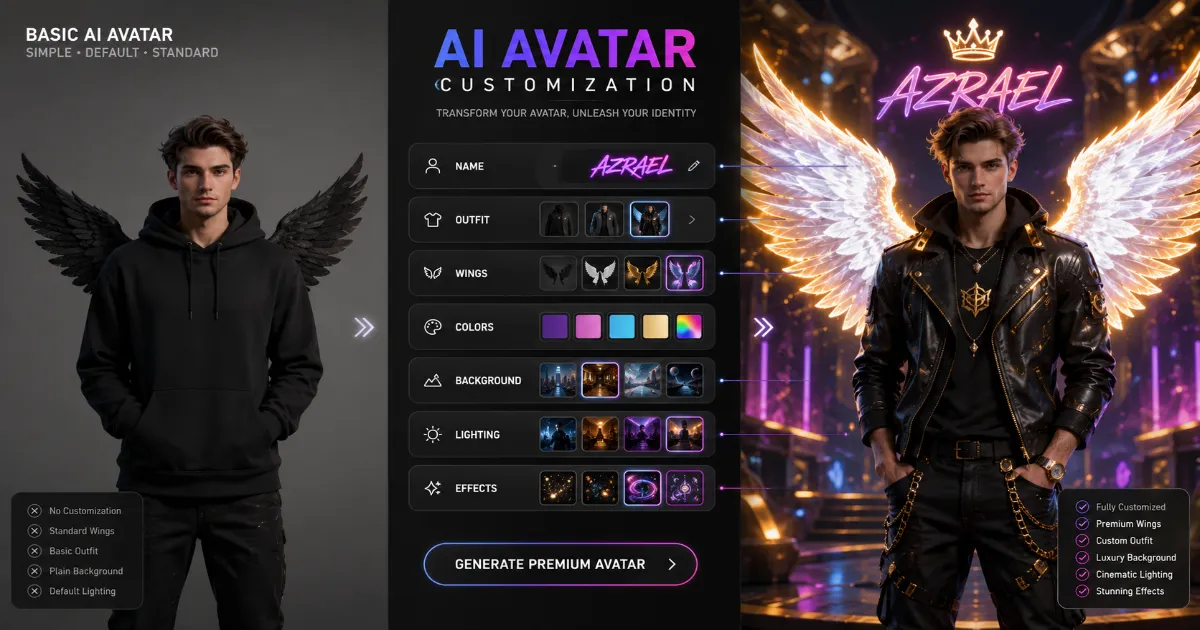 How to customize 3D AI image prompts by changing names, outfits, wings, colors and backgrounds
