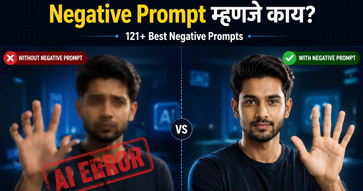 Negative Prompt म्हणजे काय आणि AI फोटोमध्ये Extra Fingers व चुका कशा टाळावे