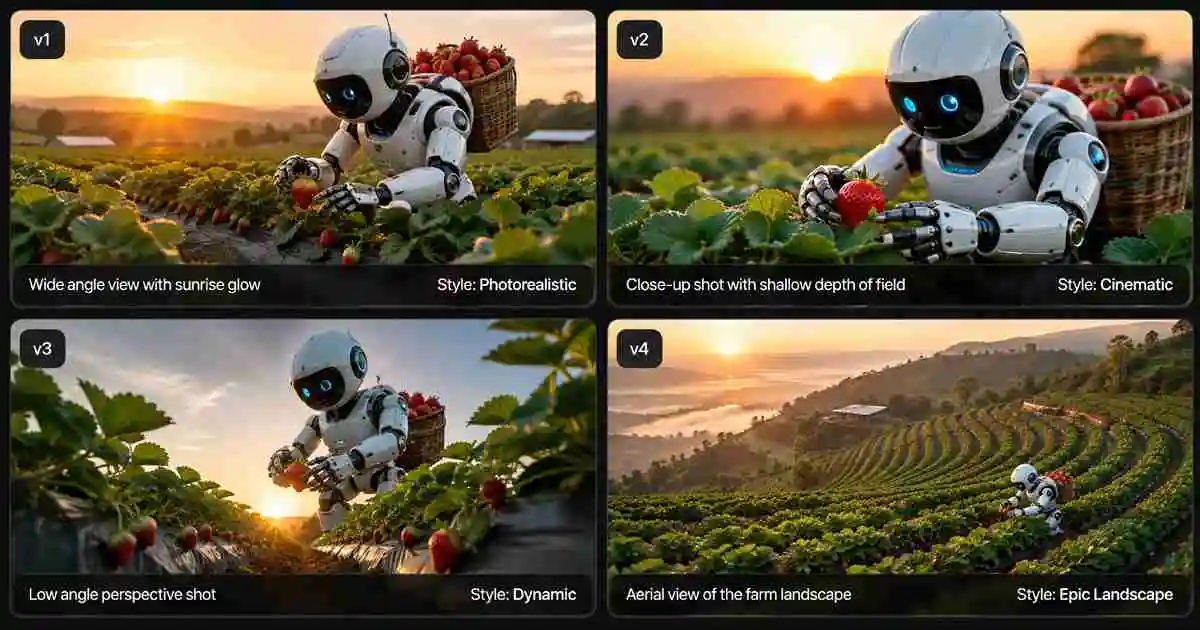 Bing Image Creator एका प्रॉम्प्टवर देणारे ४ मोफत पर्याय व्हेरिएशन्स ग्रिड